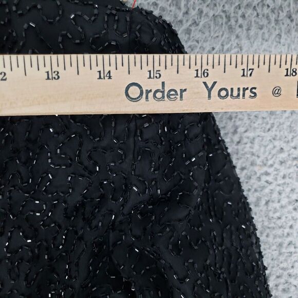 VINTAGE Laurence Kazar Jacket Womens‎ Small Evening Jacket Sequences Beaded Silk - Picture 5 of 13